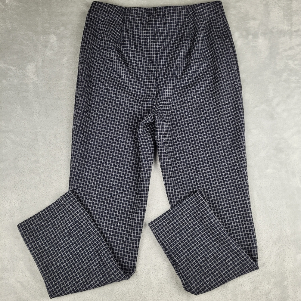 J Jill Womens Ponte Slim Leg Pants Plaid Stretch Size M Medium